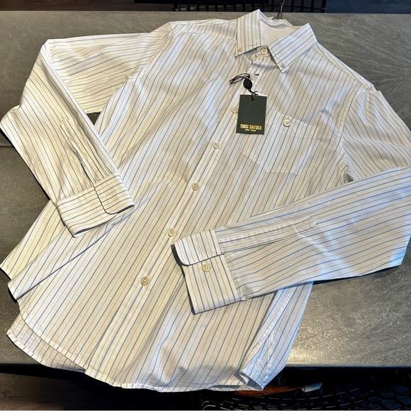 Todd Snyder Button down collar Light blue stripe Long Sleeve Shirt - mens small - Picture 5 of 6